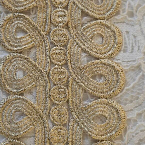 Lilly Pulitzer Women's Sleeveless Floral Lace Mini Dress White Gold Trim Size 00 - Picture 5 of 12